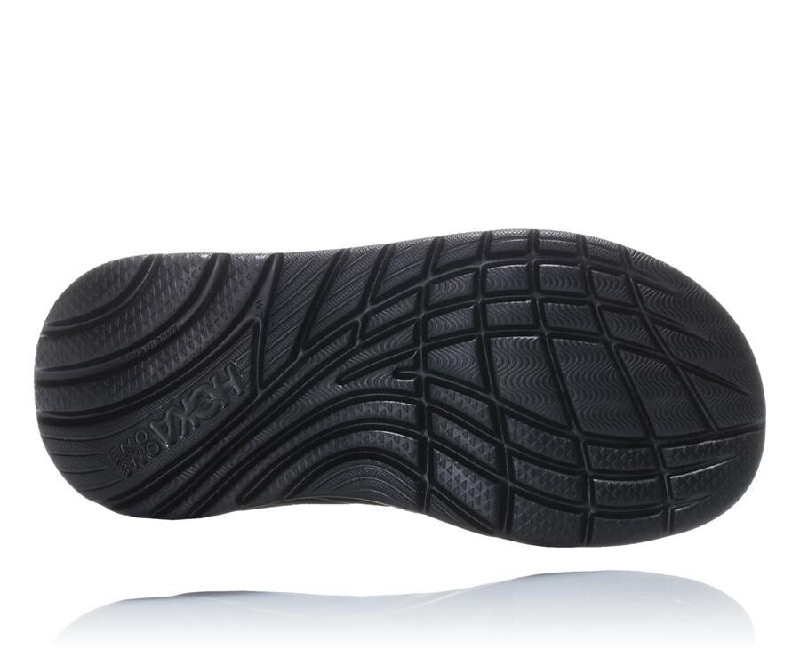 Hoka One One Womens Sandals - ORA Recovery Flip - Black - KGCE64035